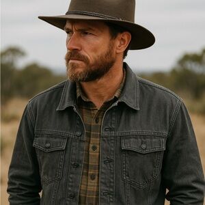 Akubra Snowy River Chocolate Brown Hat, Australian, Outback, Western, sz 6 7/8”